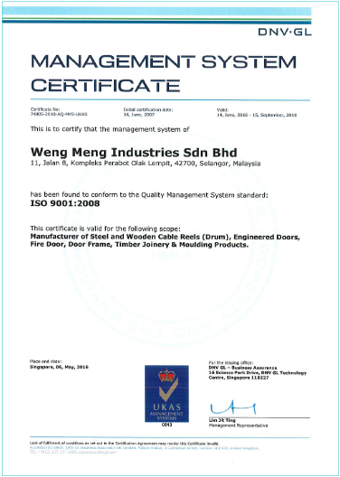 Weng Meng Management System Certificate
